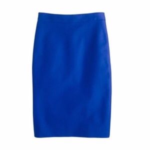 J. Crew Festival Blue Wool No. 2 Pencil Skirt